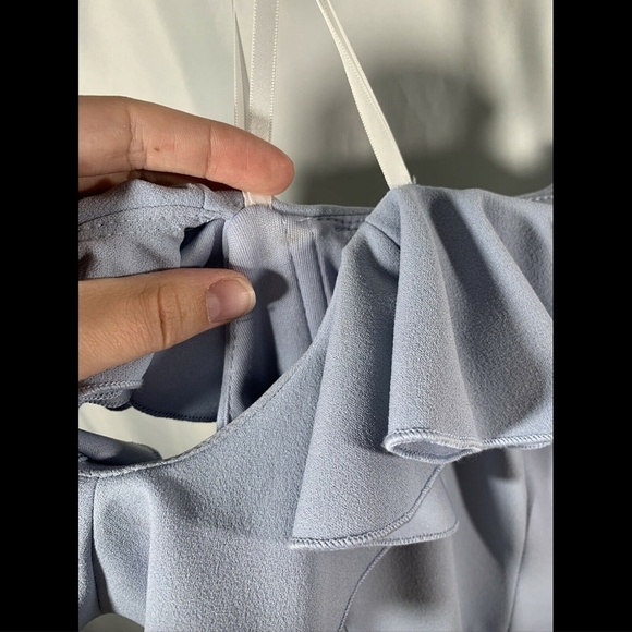 NWT $259 XSCAPE Ruffled Off the Shoulder Gown in Sky Blue‎ [ SZ 6 ] #e914 - Picture 7 of 12